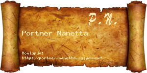 Portner Nanetta névjegykártya